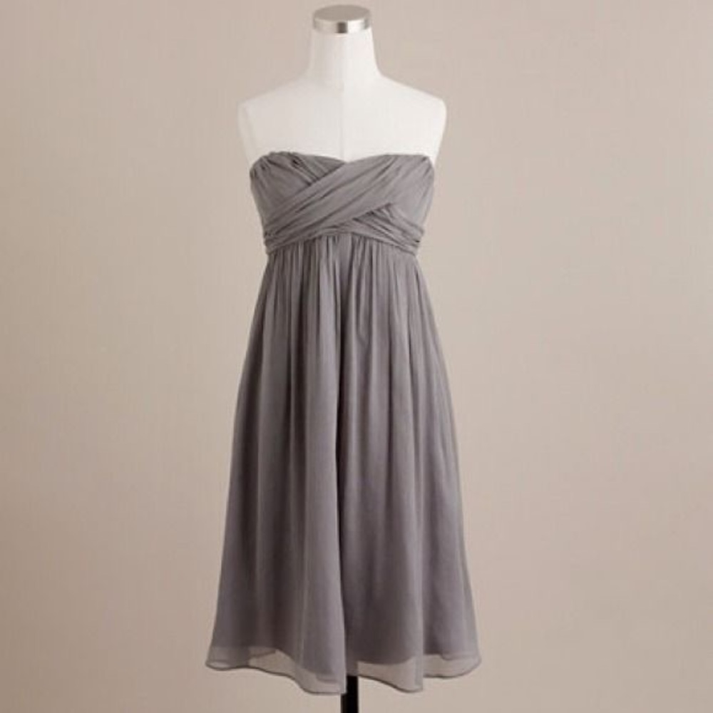 Light Grey J. Crew Chiffon Dress